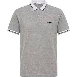 Grey Cotton Men Polo