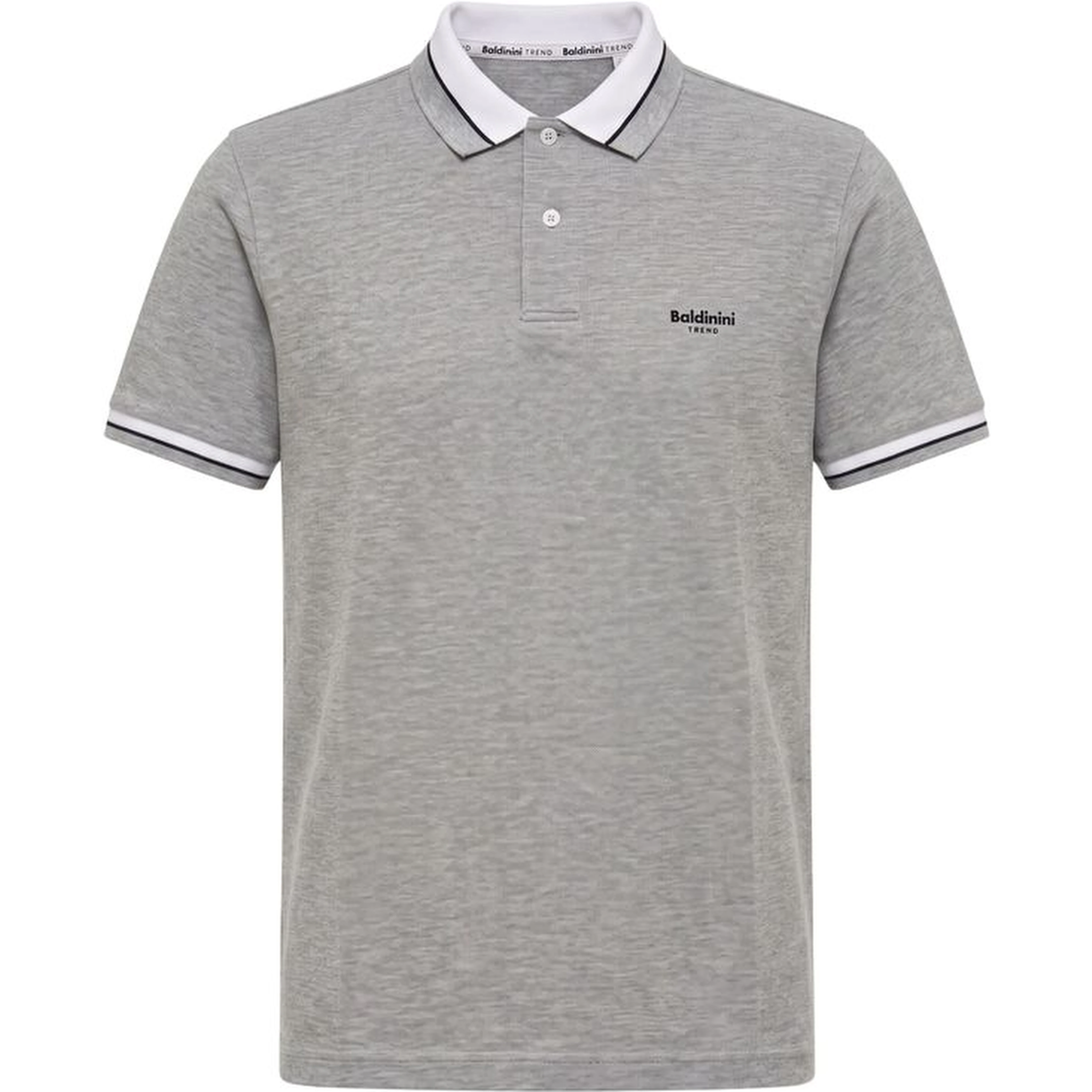 Grey Cotton Men Polo