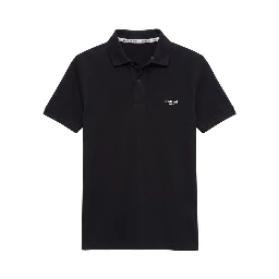 Black Cotton Men Polo