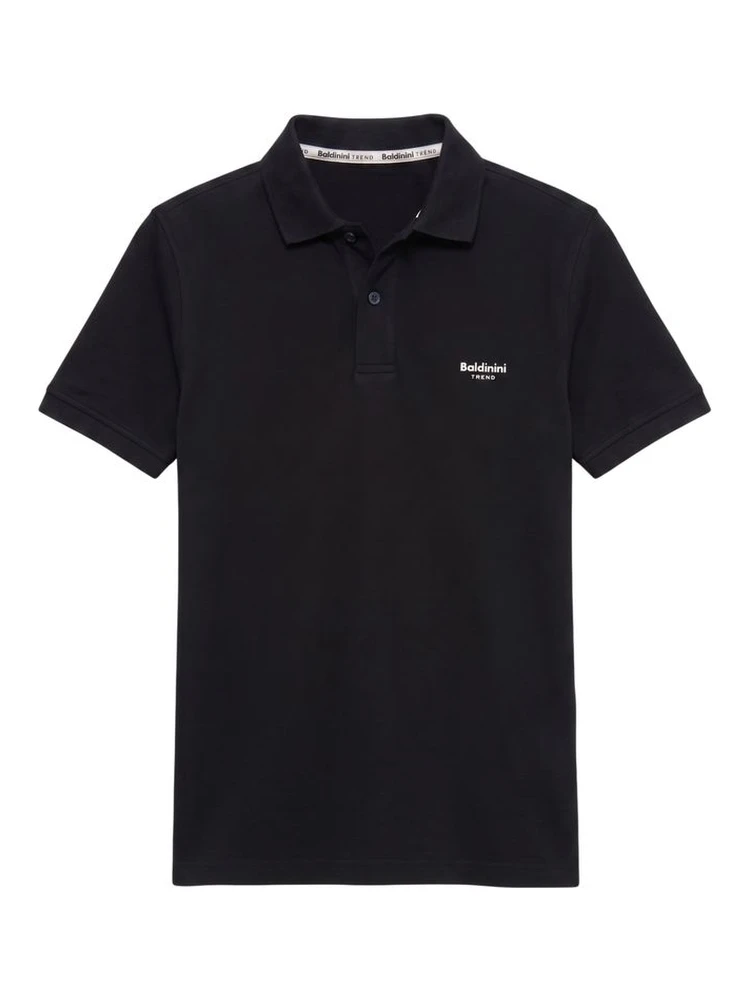 Black Cotton Men Polo