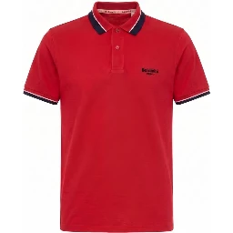 Red Cotton Men Polo-Shirt