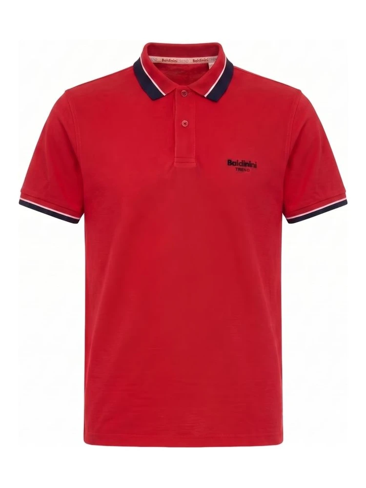 Red Cotton Men Polo-Shirt