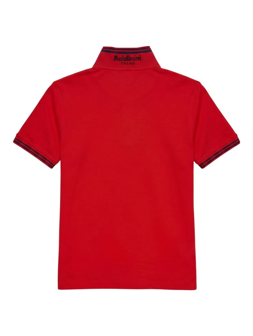 Red Cotton Men Polo-Shirt