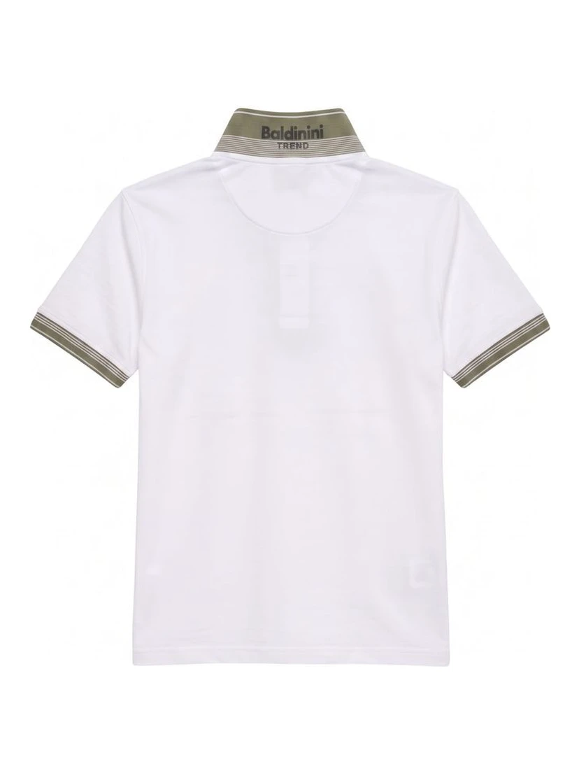 White Cotton Men Polo-Shirt