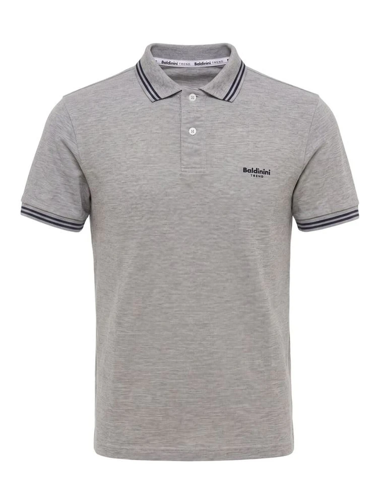 Grey Cotton Men's Polo-Shirt