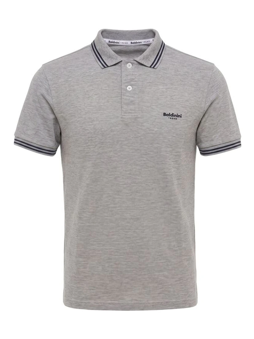 Grey Cotton Men's Polo-Shirt