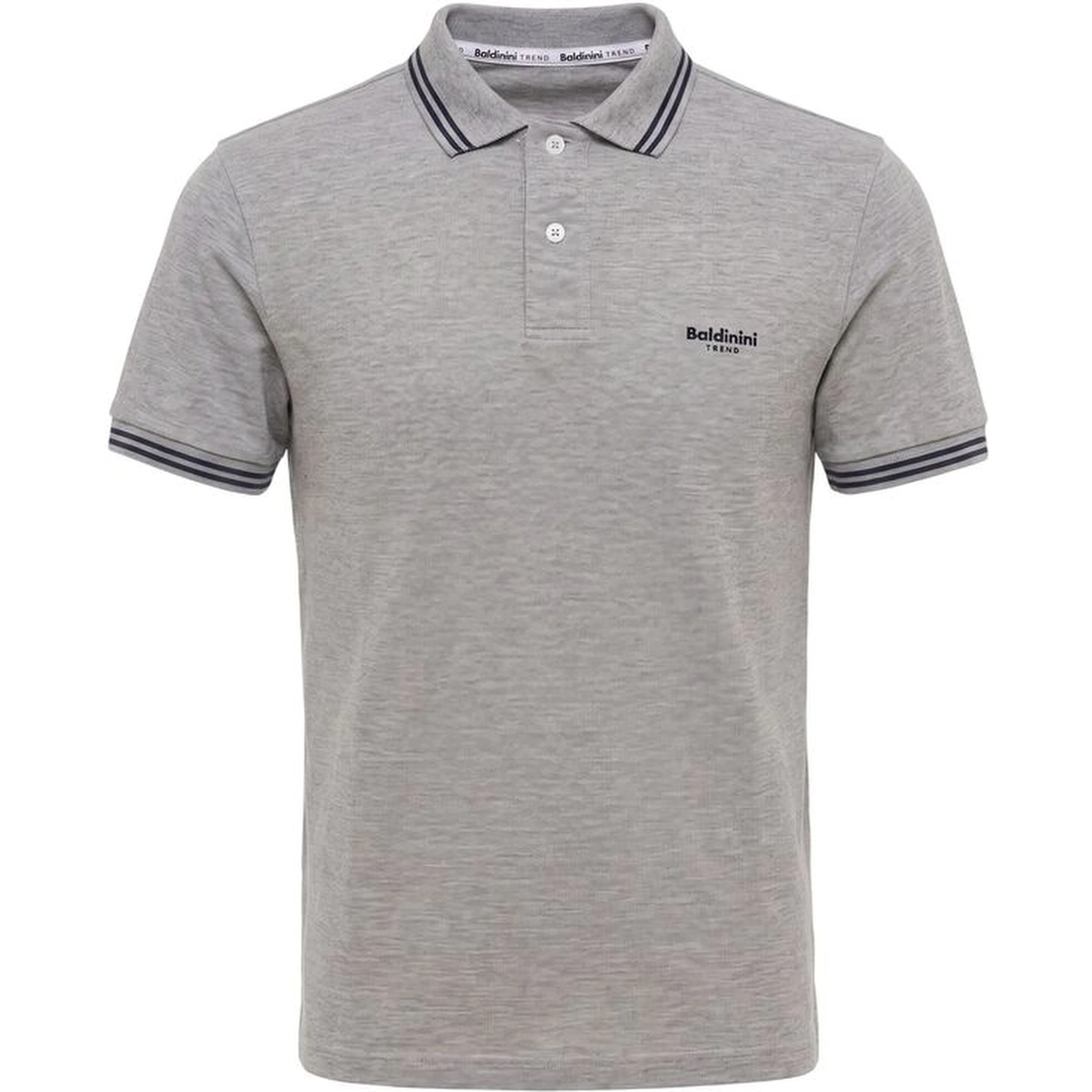 Grey Cotton Men's Polo-Shirt