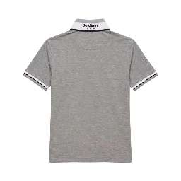 Grey Cotton Men Polo
