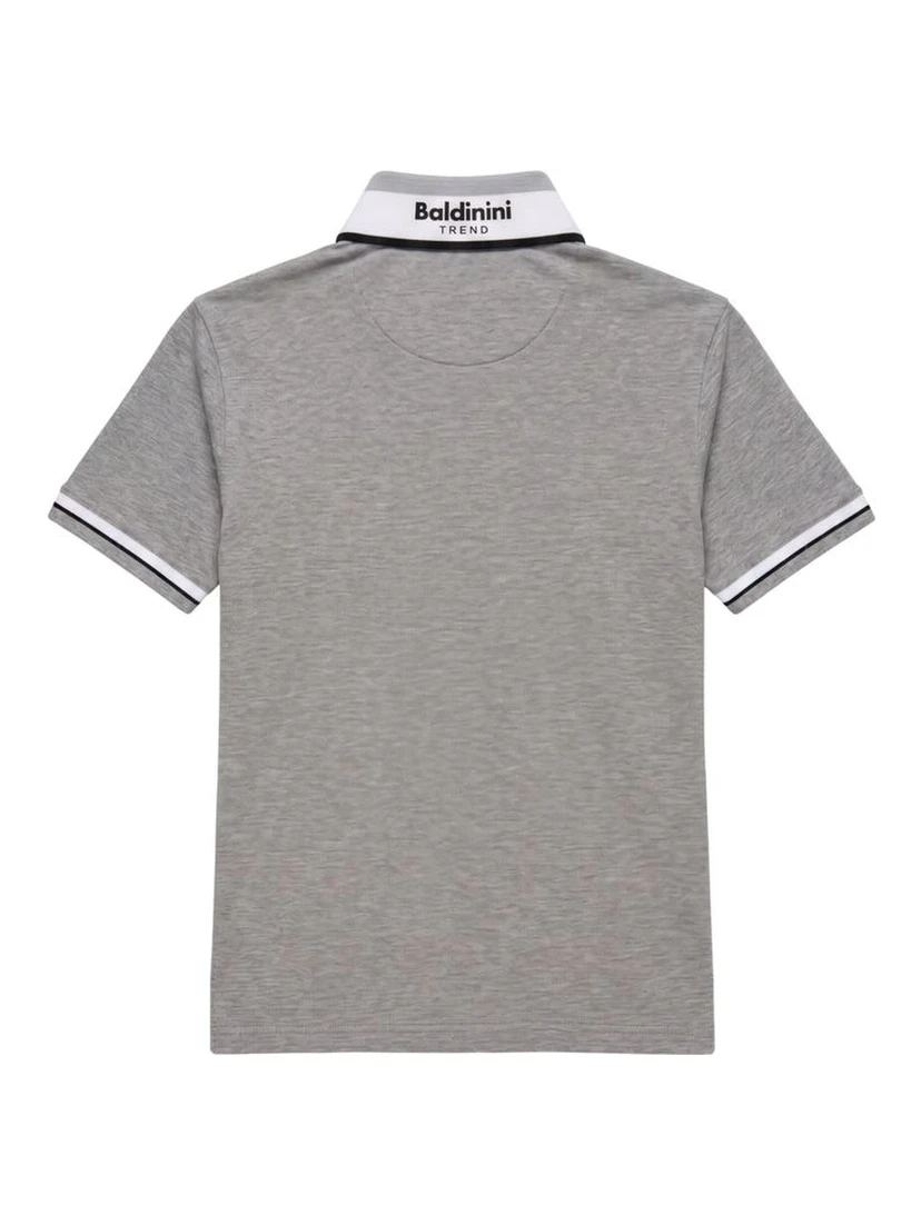Grey Cotton Men Polo