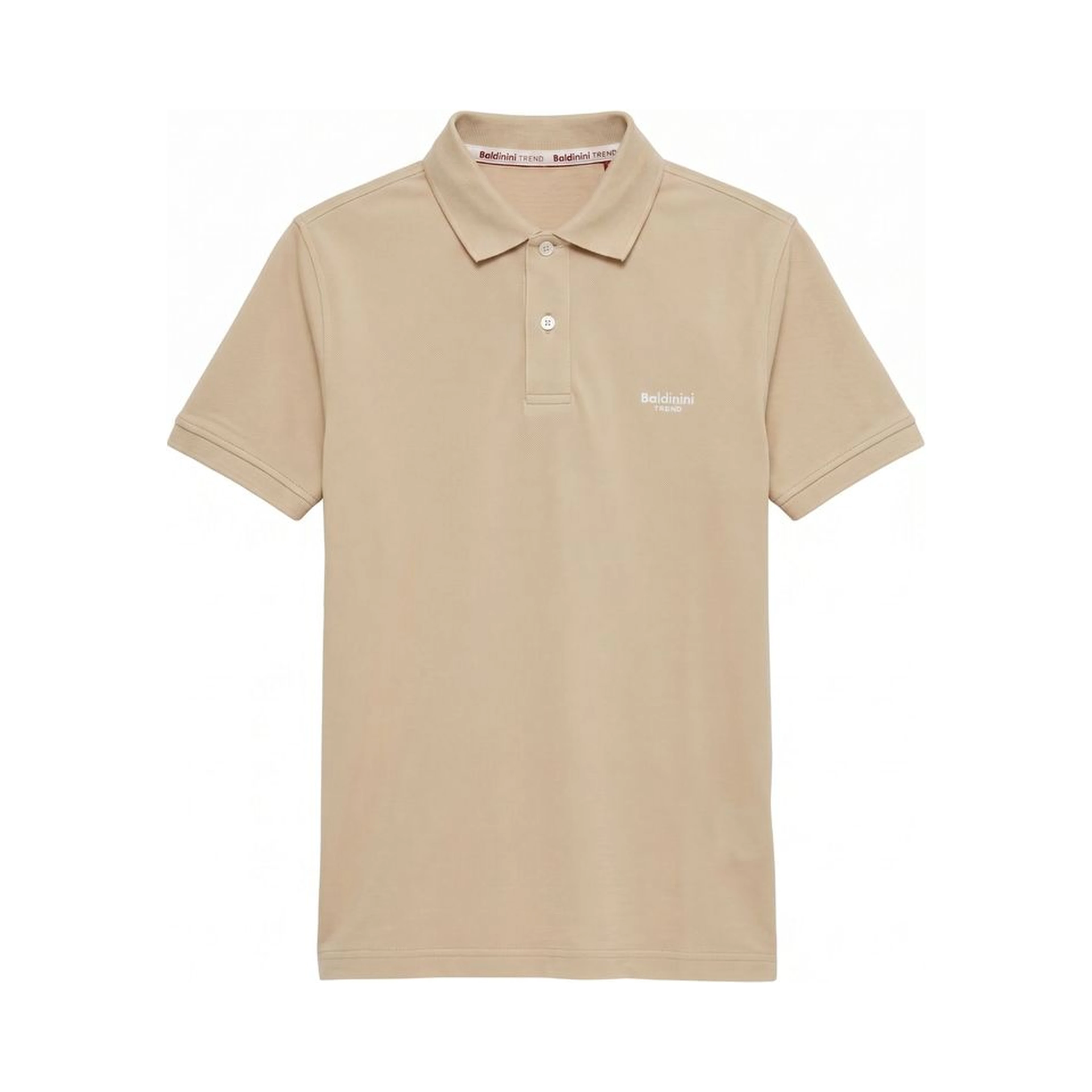 Beige Cotton Men Polo-Shirt