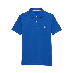 Blue Cotton Men Polo-Shirt