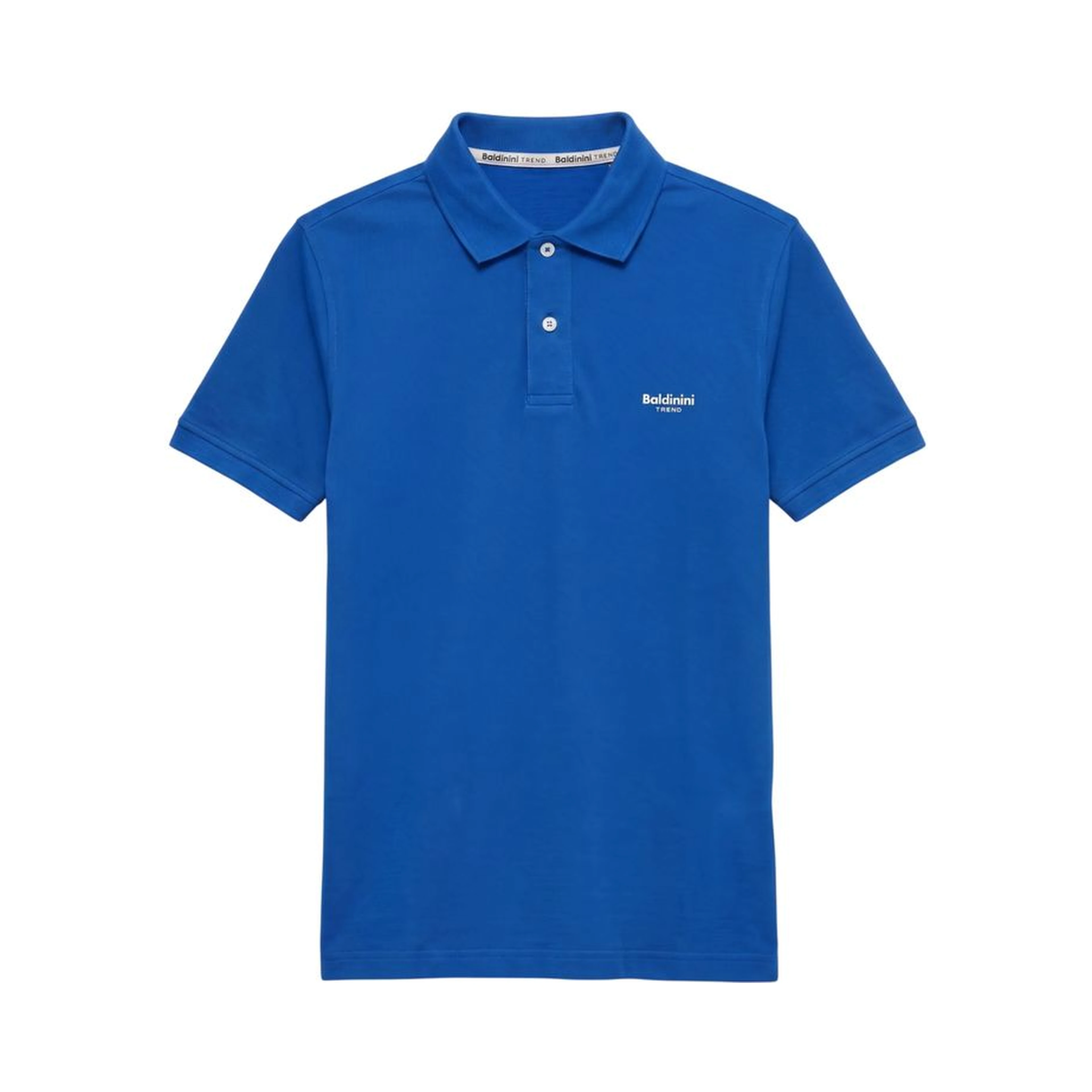 Blue Cotton Men Polo-Shirt