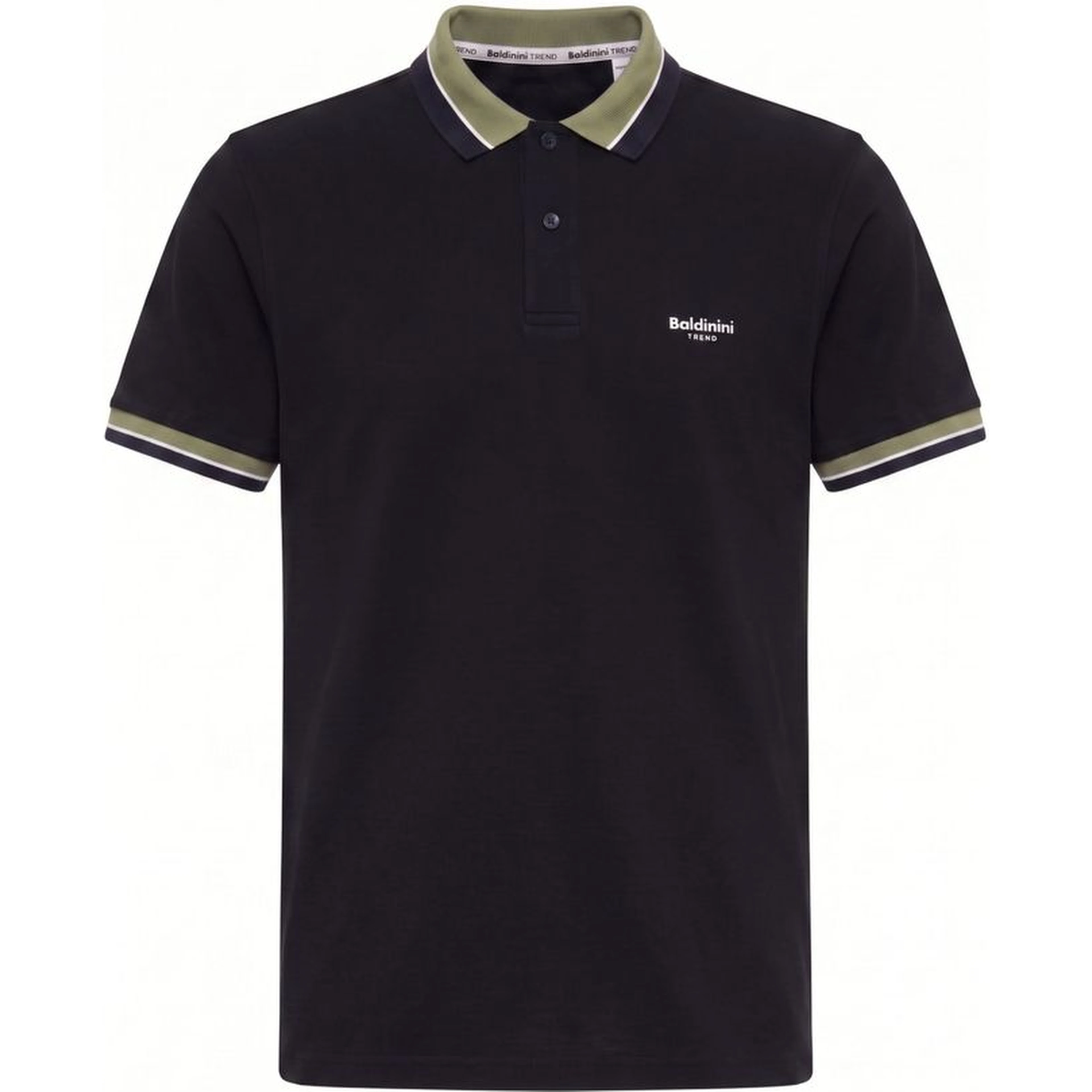 Blue Cotton Men Polo