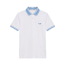 White Cotton Men Polo