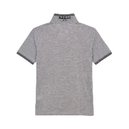 Grey Cotton Men's Polo-Shirt