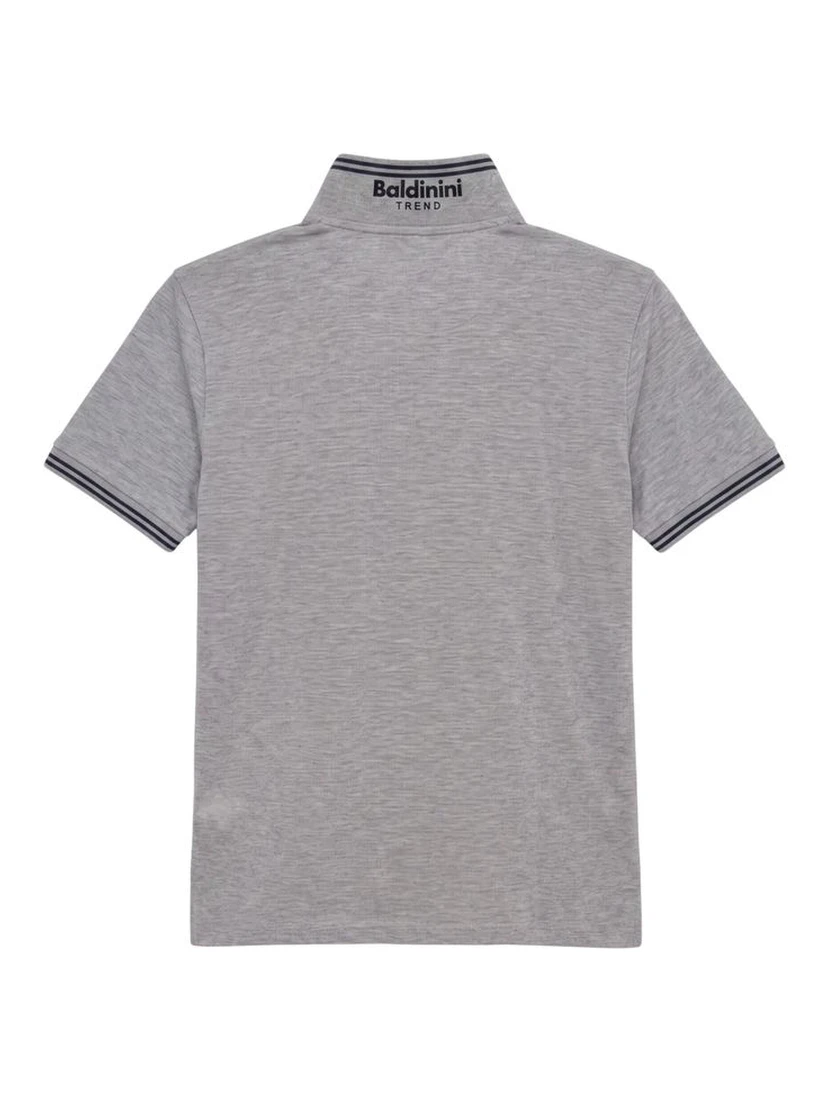 Grey Cotton Men's Polo-Shirt