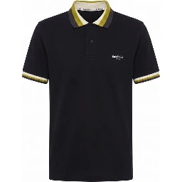 Black Cotton Men Polo-Shirt