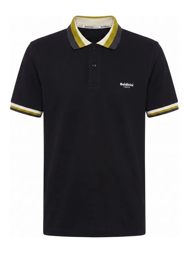 Black Cotton Men Polo-Shirt