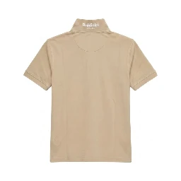 Beige Cotton Men Polo-Shirt
