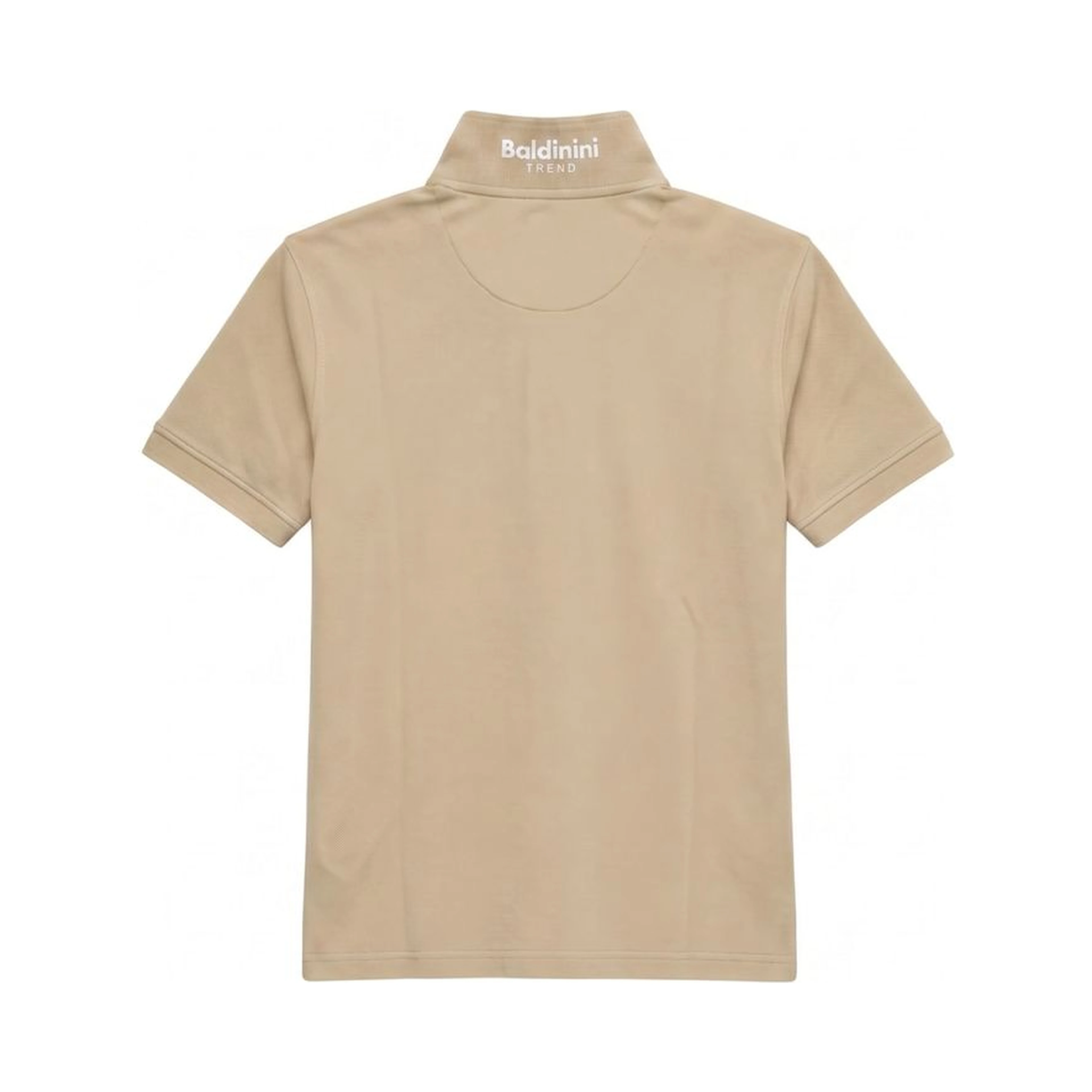 Beige Cotton Men Polo-Shirt