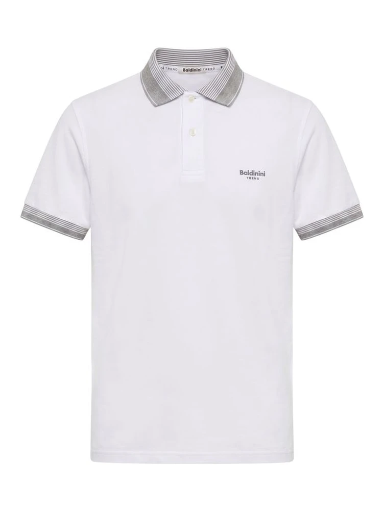 White Cotton Men Polo-Shirt