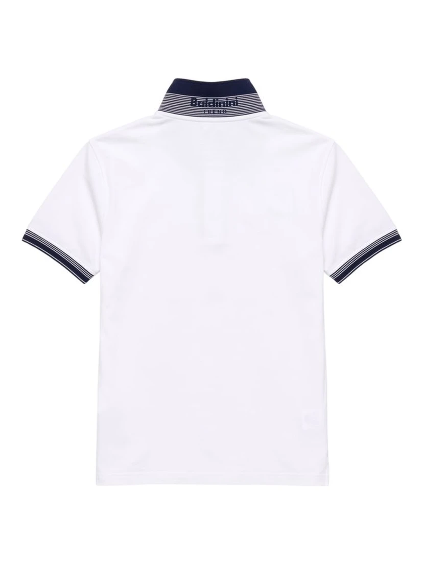 White Cotton Men Polo-Shirt