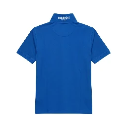 Blue Cotton Men Polo-Shirt