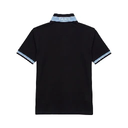 Blue Cotton Men Polo-Shirt