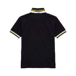 Black Cotton Men Polo-Shirt