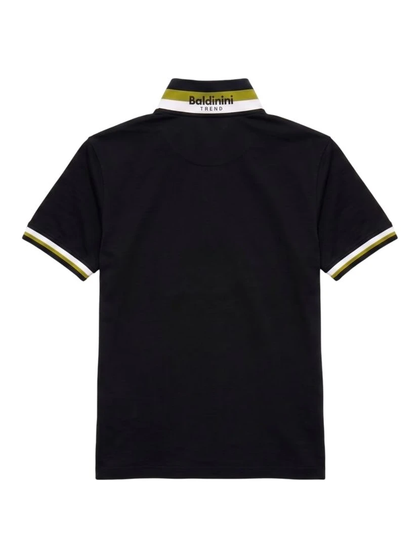 Black Cotton Men Polo-Shirt