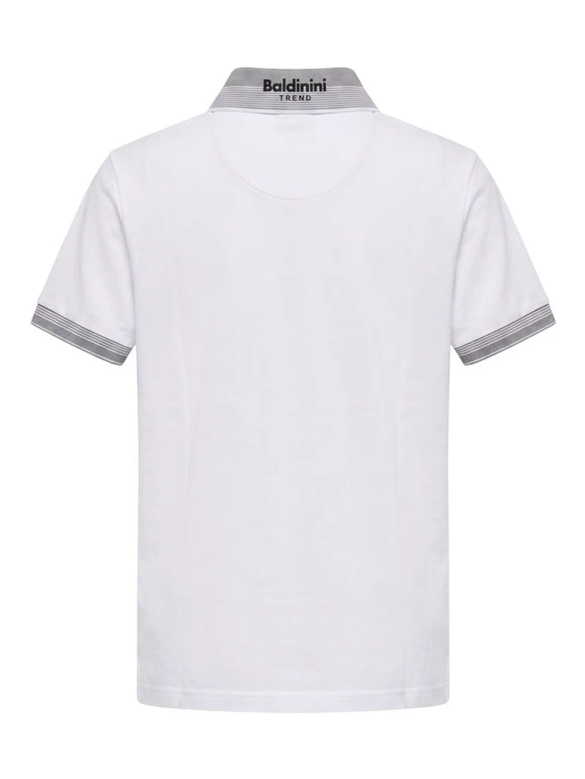White Cotton Men Polo-Shirt