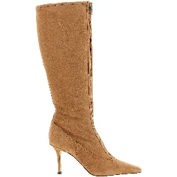 Beige Lamb Leather Over The Knee