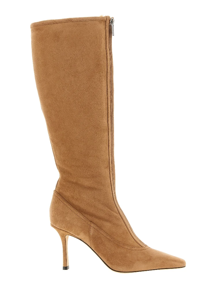 Beige Lamb Leather Over The Knee