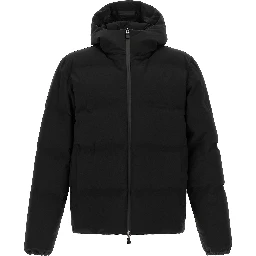 Black Polyamide Full-Length Jacket
