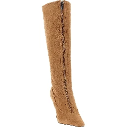 Beige Lamb Leather Over The Knee