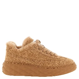 Beige Lamb Leather Chunky Sneakers