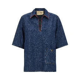 Blue Cotton Blouse
