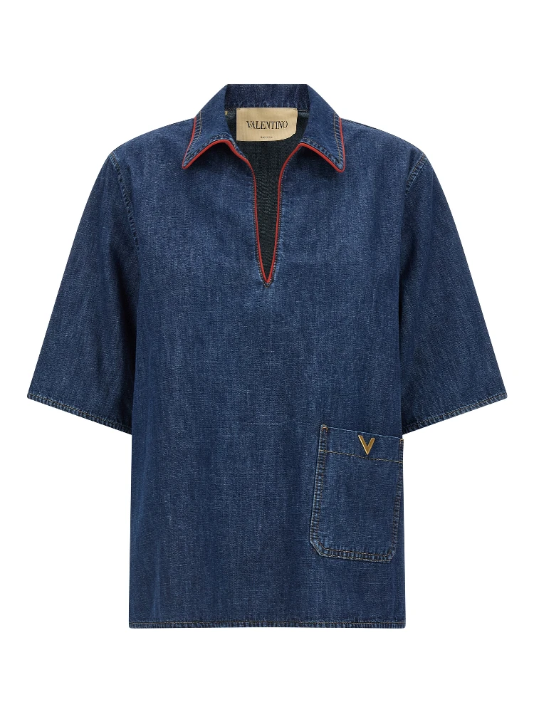 Blue Cotton Blouse