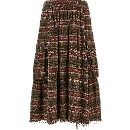 Brown Cotton Mini Skirt