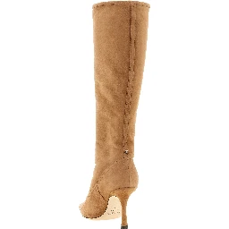 Beige Lamb Leather Over The Knee