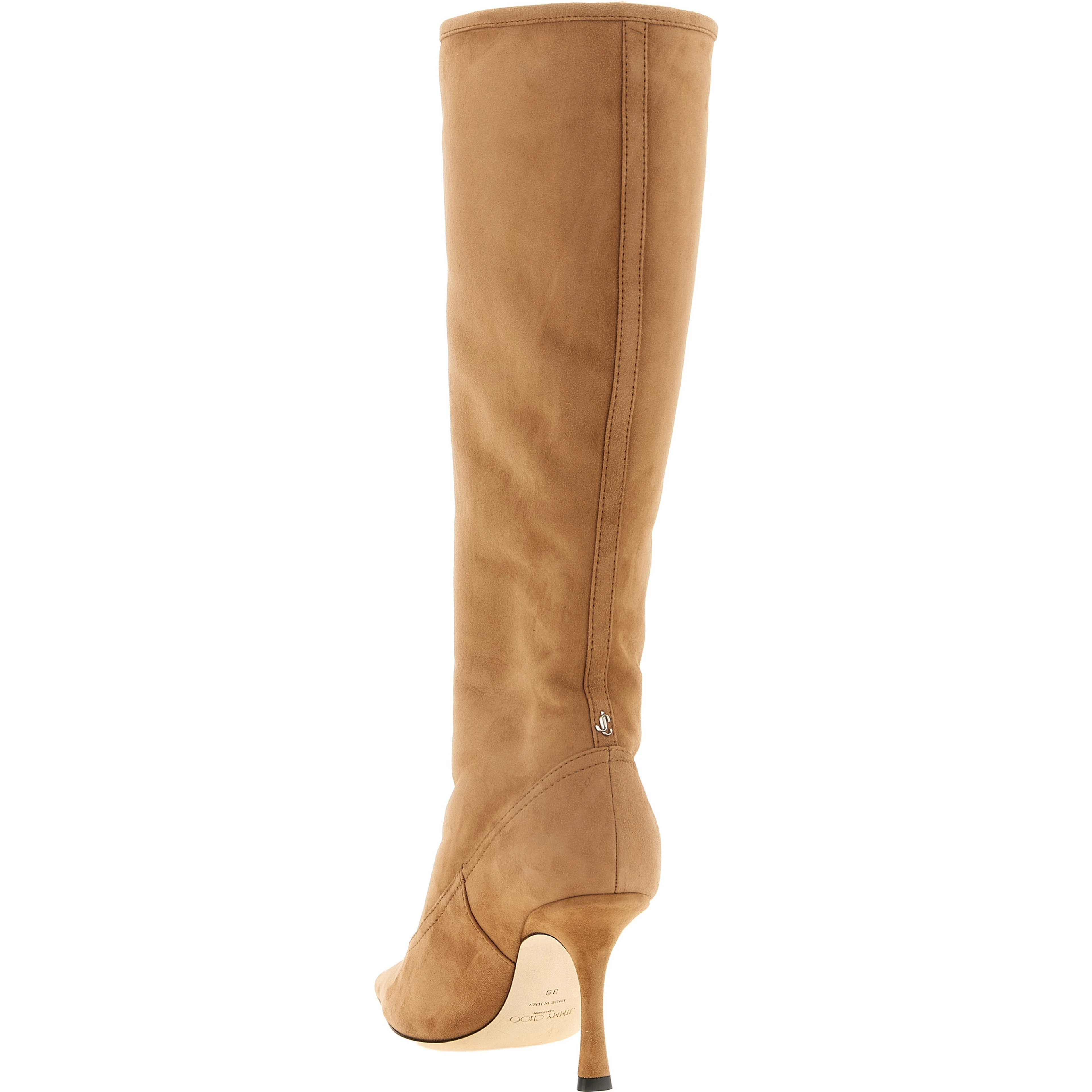 Beige Lamb Leather Over The Knee