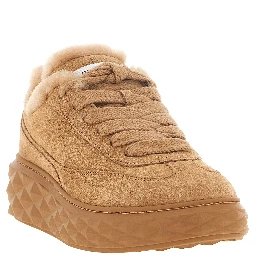 Beige Lamb Leather Chunky Sneakers