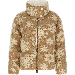 Beige Polyester Full-Length Jacket