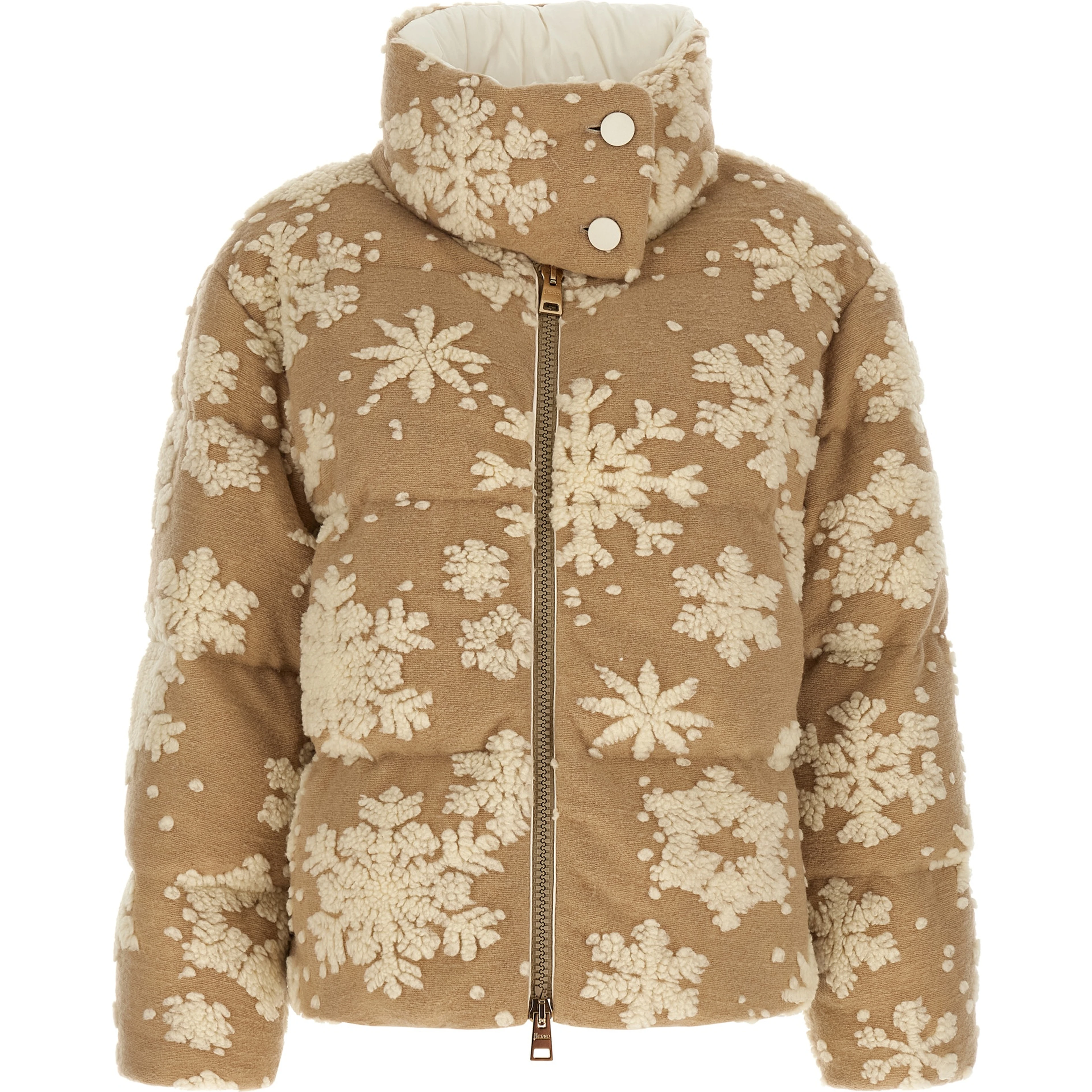 Beige Polyester Full-Length Jacket
