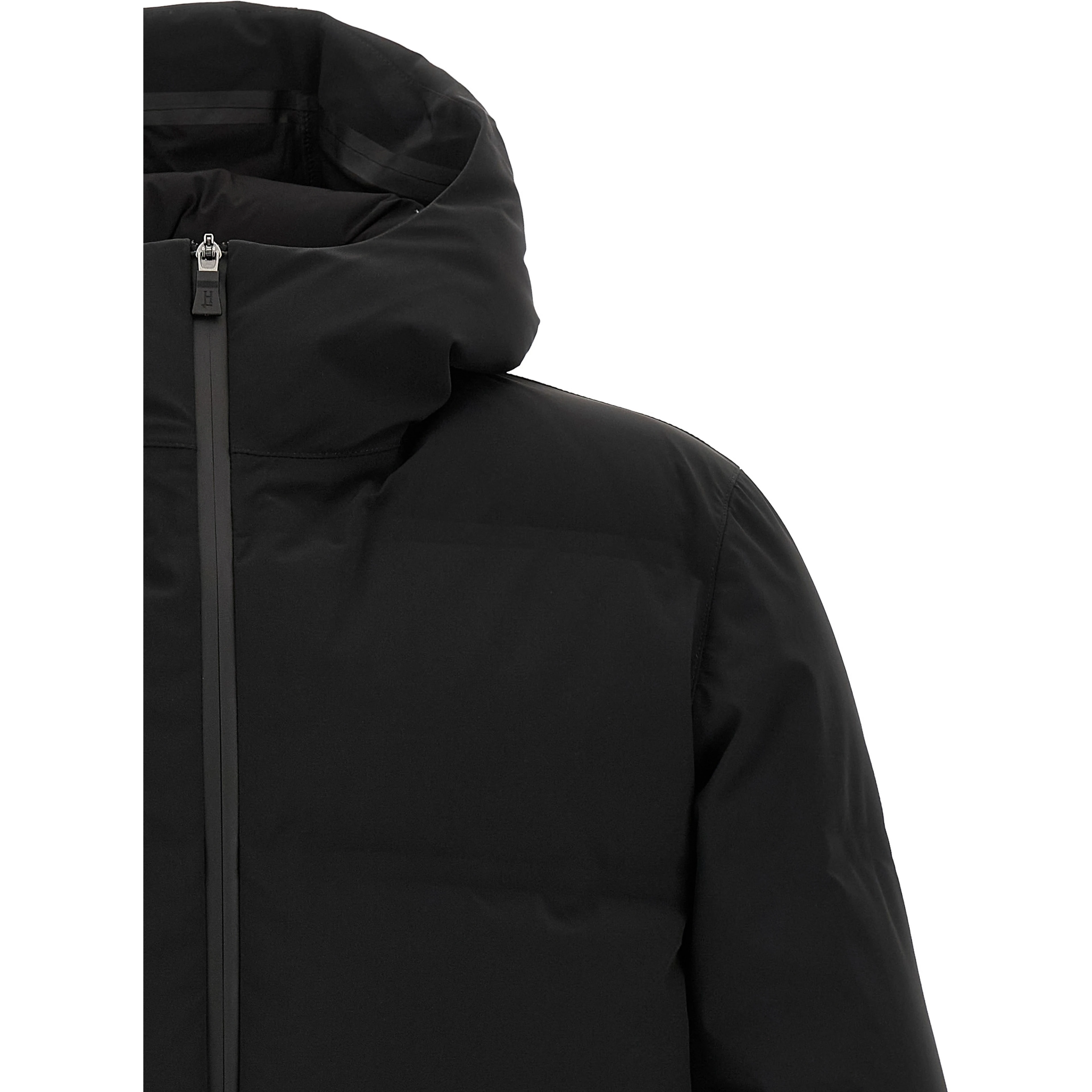 Black Polyamide Full-Length Jacket