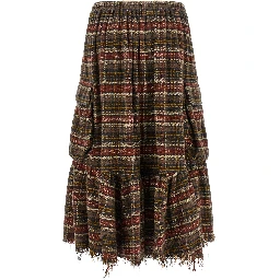 Brown Cotton Mini Skirt