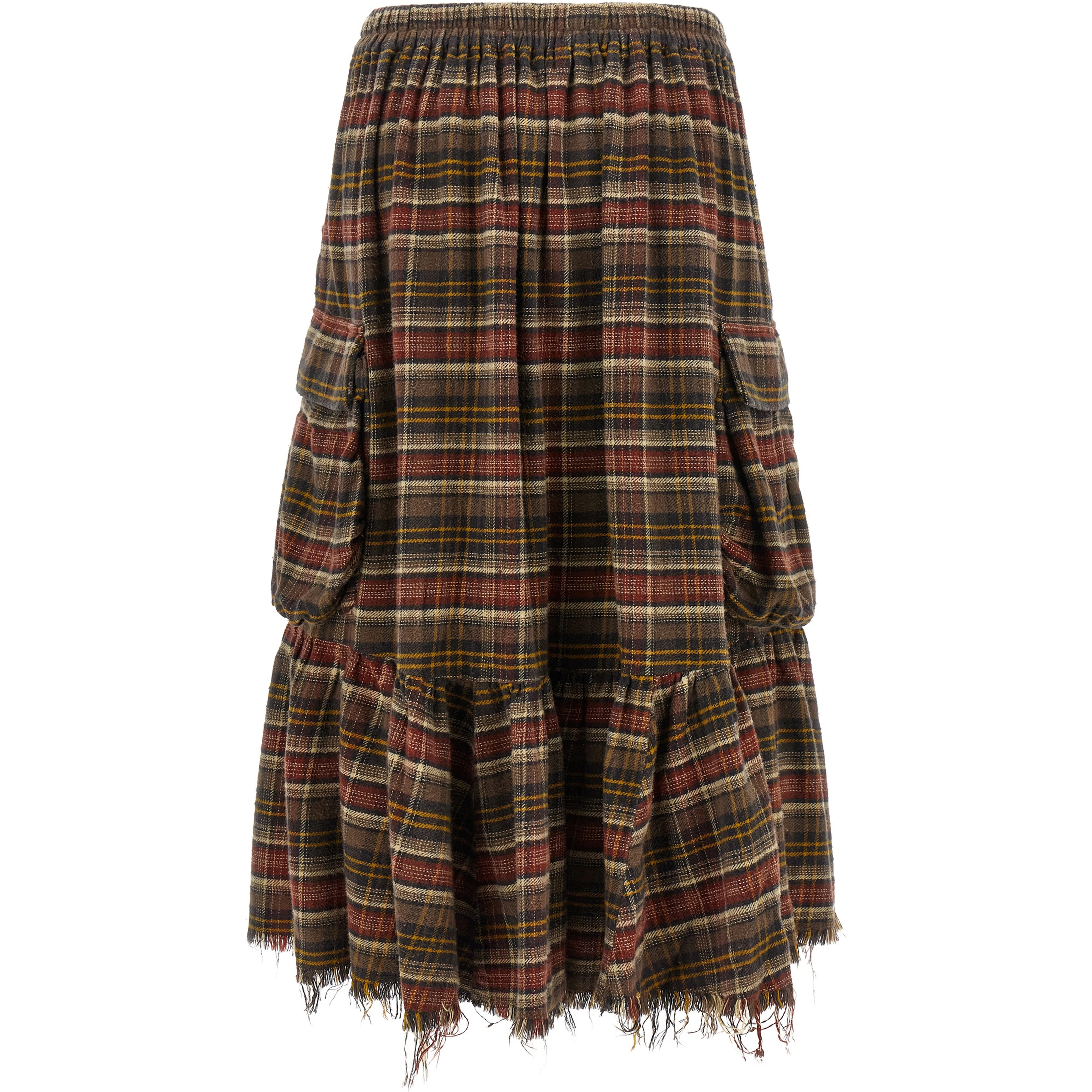 Brown Cotton Mini Skirt