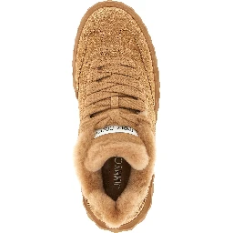 Beige Lamb Leather Chunky Sneakers