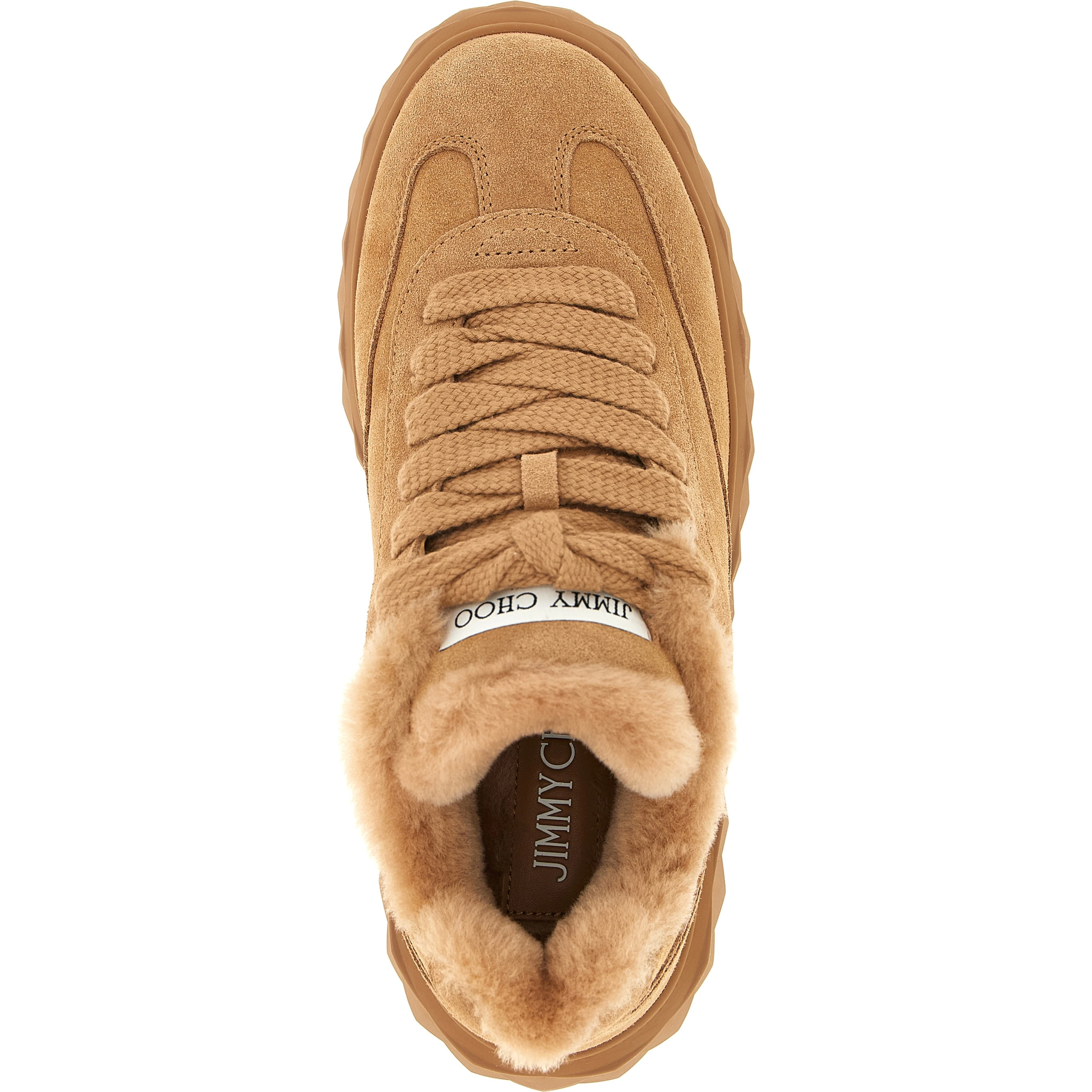 Beige Lamb Leather Chunky Sneakers