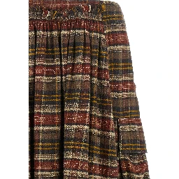 Brown Cotton Mini Skirt